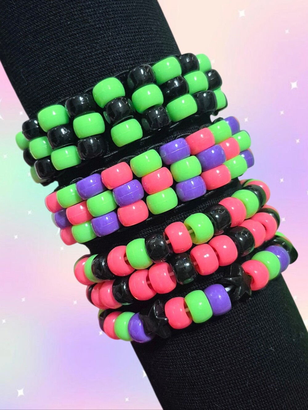 Rainbow Plur Kandi Bracelet Set